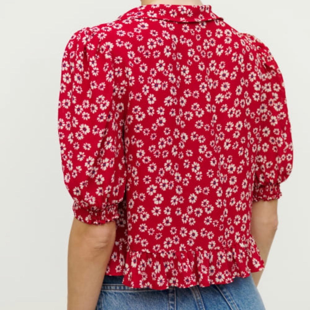 Reformation Sloane Red Floral Top - Picture 2 of 5